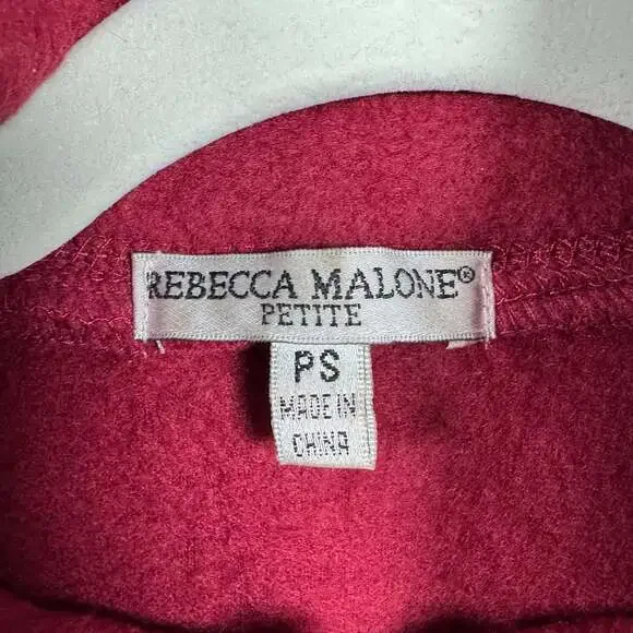 Rebecca Malone Fleece Vest With Embroidered Leaves Size PS - Picture 4 of 7